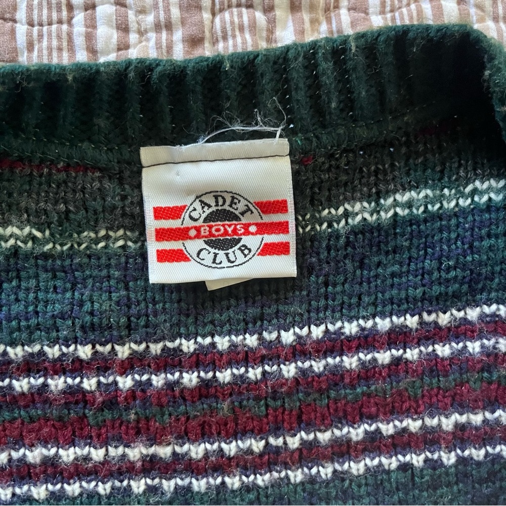 Dark Green Patterned Button-Front Women’s Sweater… - image 3